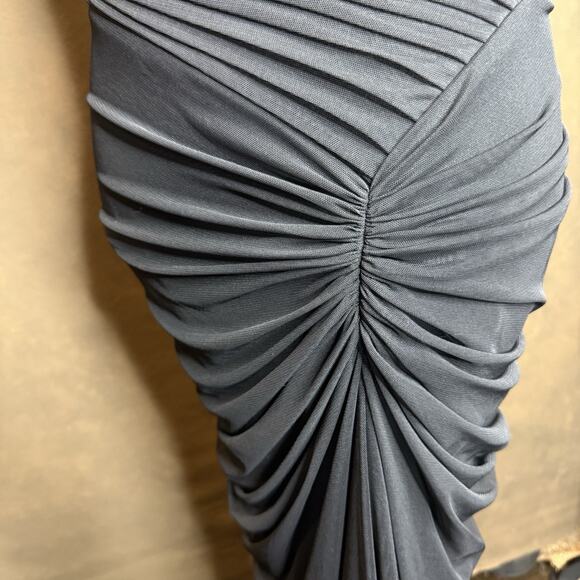 Tadashi Shoji Black Dorsey Draped Cocktail Dress Size S Elegant Evening - Picture 6 of 8